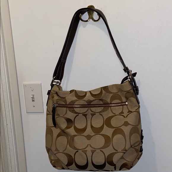 Coach Signature Khaki/Mahogany Purse (F 15067) - Picture 2 of 8